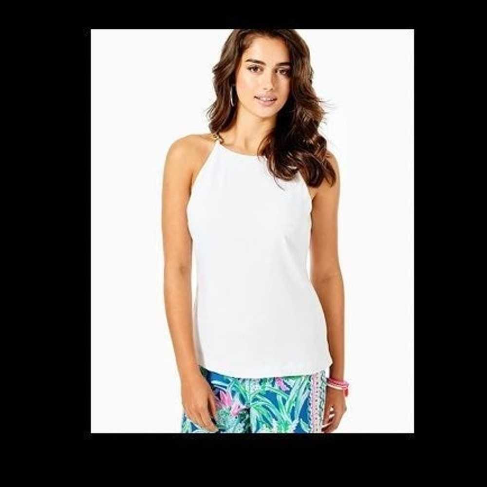 Lilly Pulitzer Adrienne Halter top in white. size… - image 1