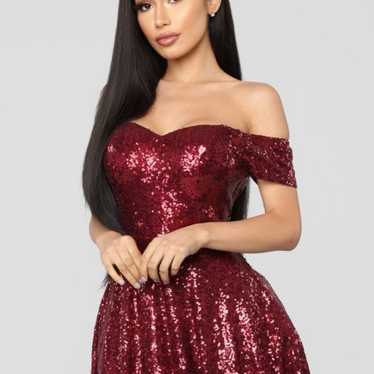 fashion nova holiday burgundy dress
