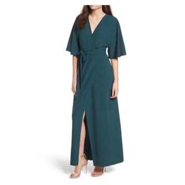 Leith Kimono Wrap Maxi Dress Emerald Green Dark Gr