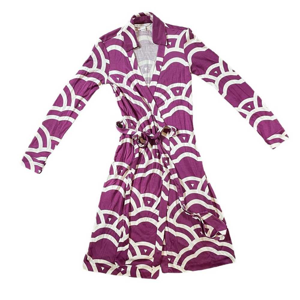 DVF Jeanne Silk Jersey Wrap Dress Size 0 - image 1