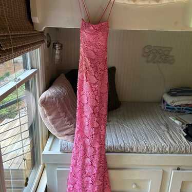 pink floral homecoming dress