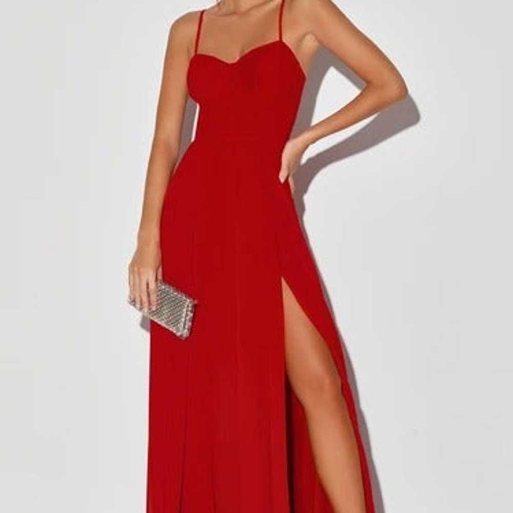 Cause for Commotion Red Pleated Bustier Maxi Dres… - image 1