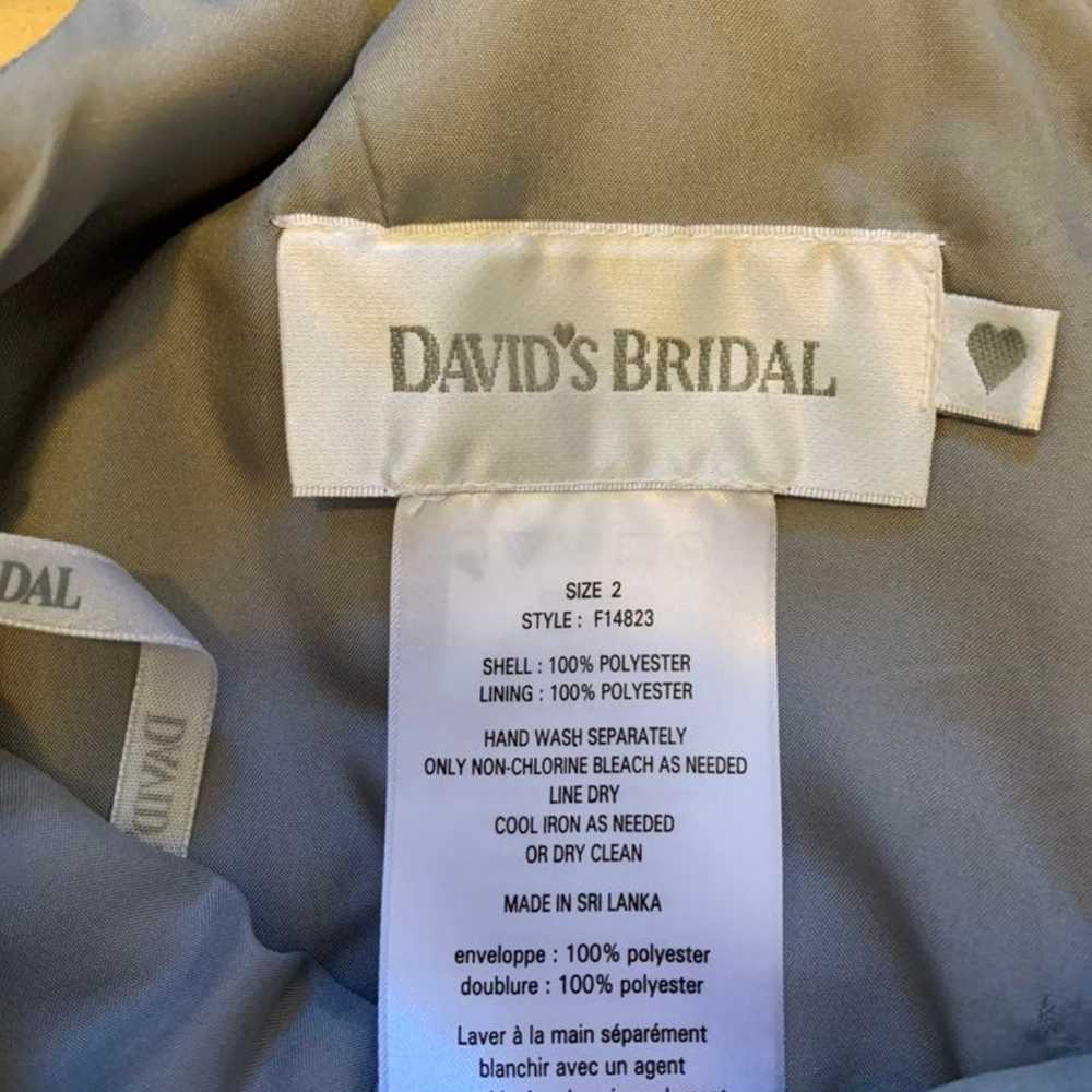 David's Bridal silver size 2 bridesmaid Dress - image 3