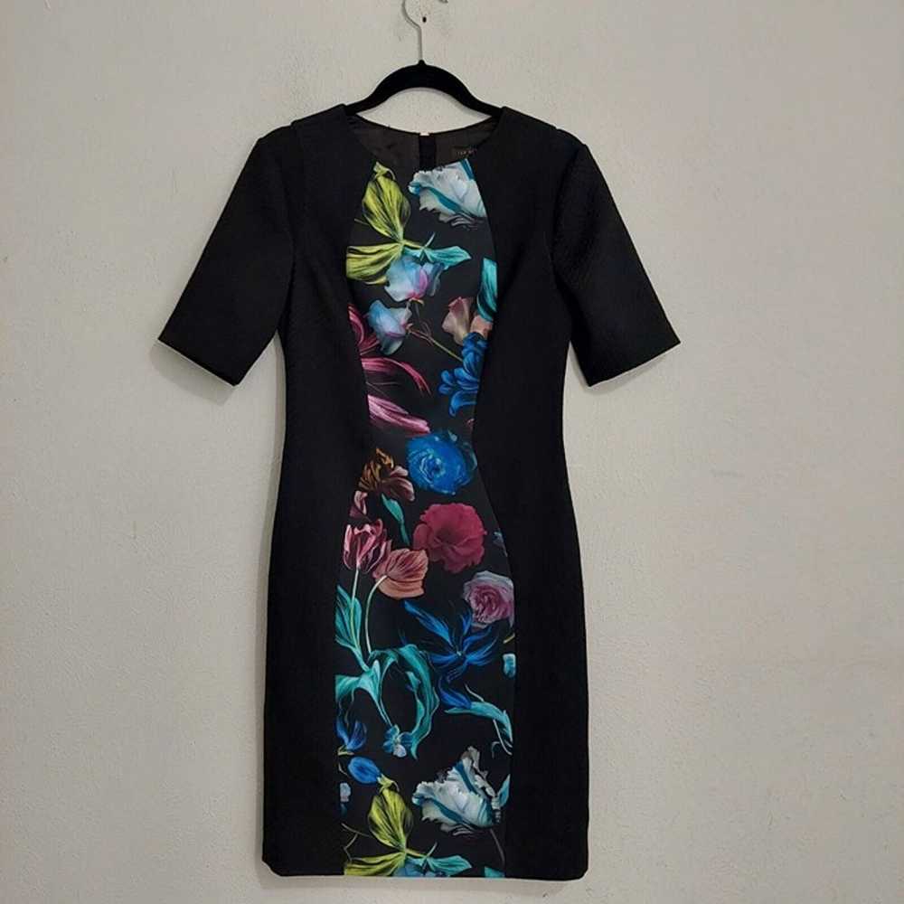 Ted Baker Abade Sheath Dress Black Floral Midnigh… - image 4