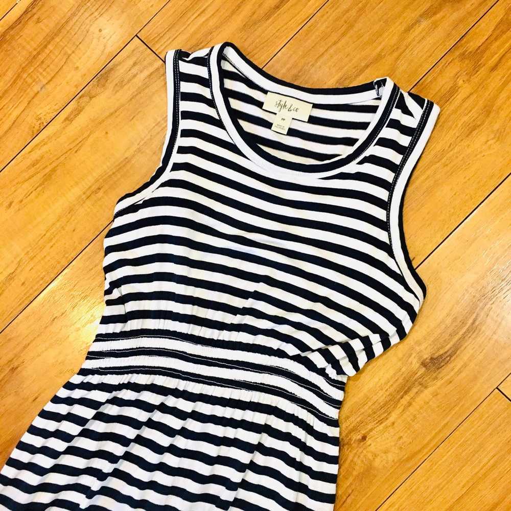 Striped beach maxi summer nautical sleeveless jer… - image 1