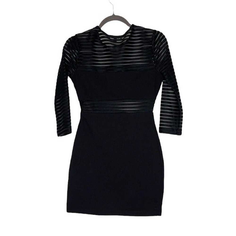 Lulus Perfect Mesh Black Bodycon LBD Dress XS - image 8