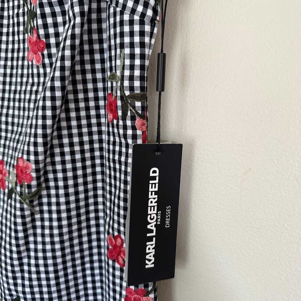 Karl Lagerfeld Summer Cotton Dress Size 2 Black W… - image 3