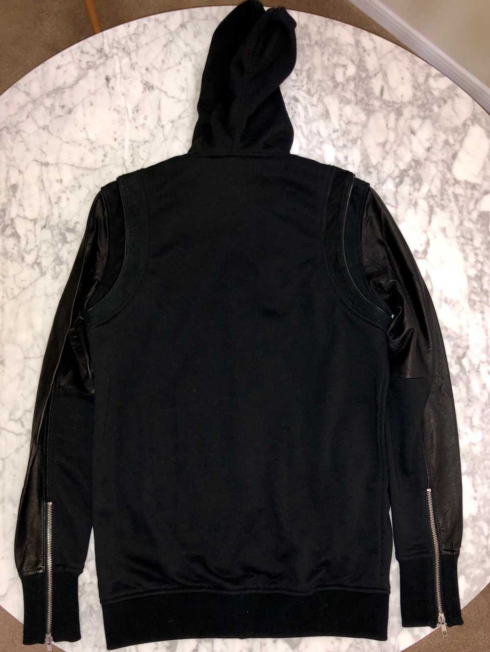 Iro Black Leather Sleeve Hoodie - image 2