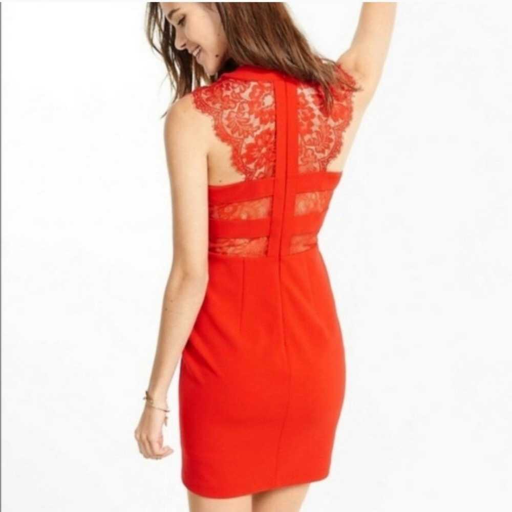Express Red Strappy Open Lace Back Sleeveless She… - image 1