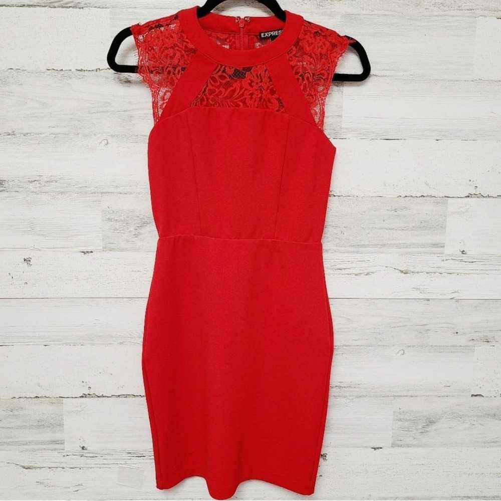 Express Red Strappy Open Lace Back Sleeveless She… - image 3