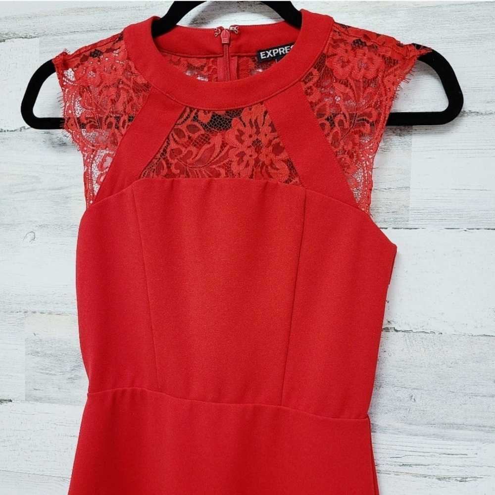 Express Red Strappy Open Lace Back Sleeveless She… - image 4