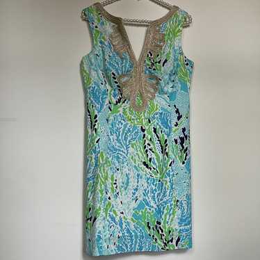 Lilly Pulitzer 2 Shift Sheath Dress Embroidery Co… - image 1