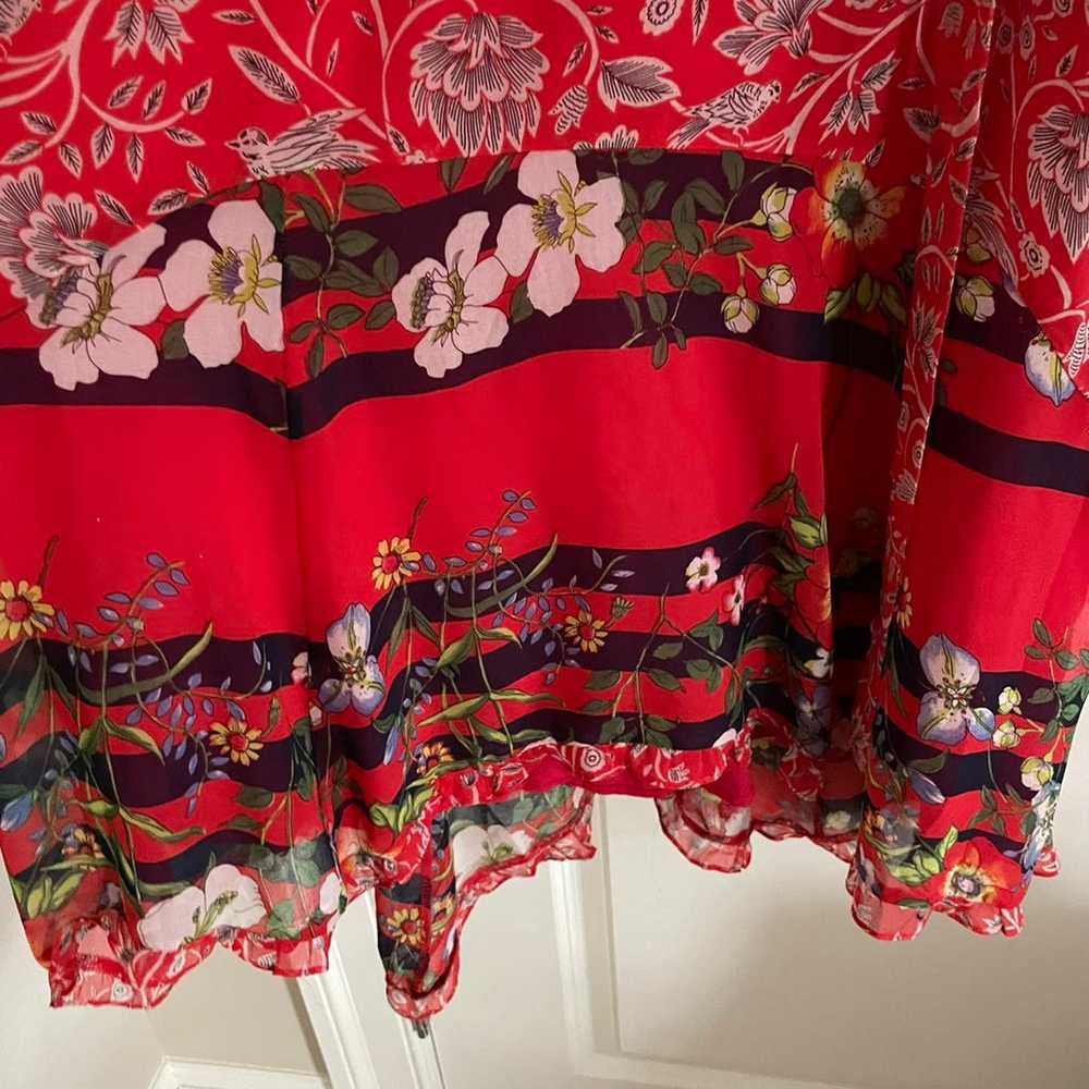 Anthropologie One September Zuri Midi Red Floral … - image 6