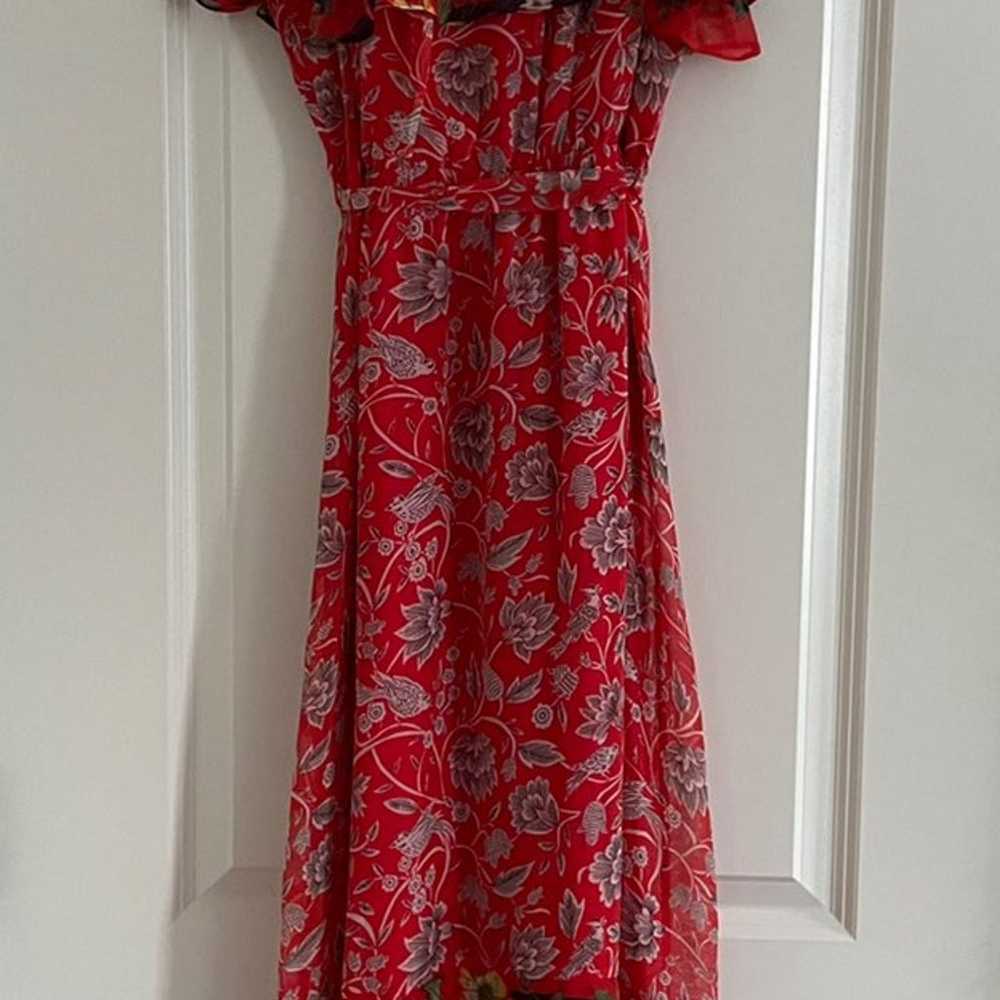 Anthropologie One September Zuri Midi Red Floral … - image 8