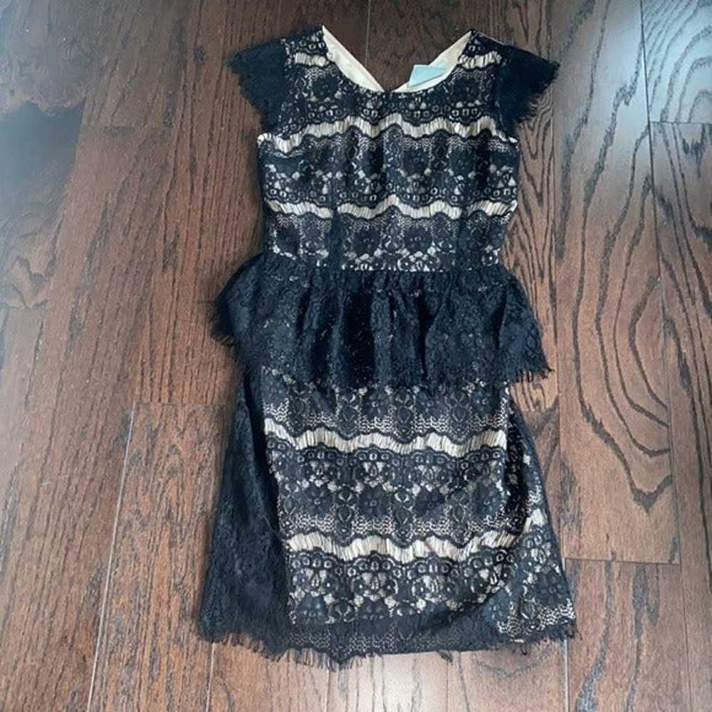 ANTHROPOLOGIE MAEVE Black Lace Cap Sleeve Elsa Pe… - image 2