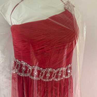 Pink beaded prom gown