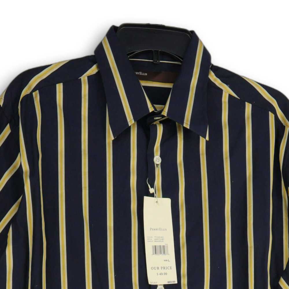 NWT Mens Multicolor Striped Long Sleeve Collared … - image 3