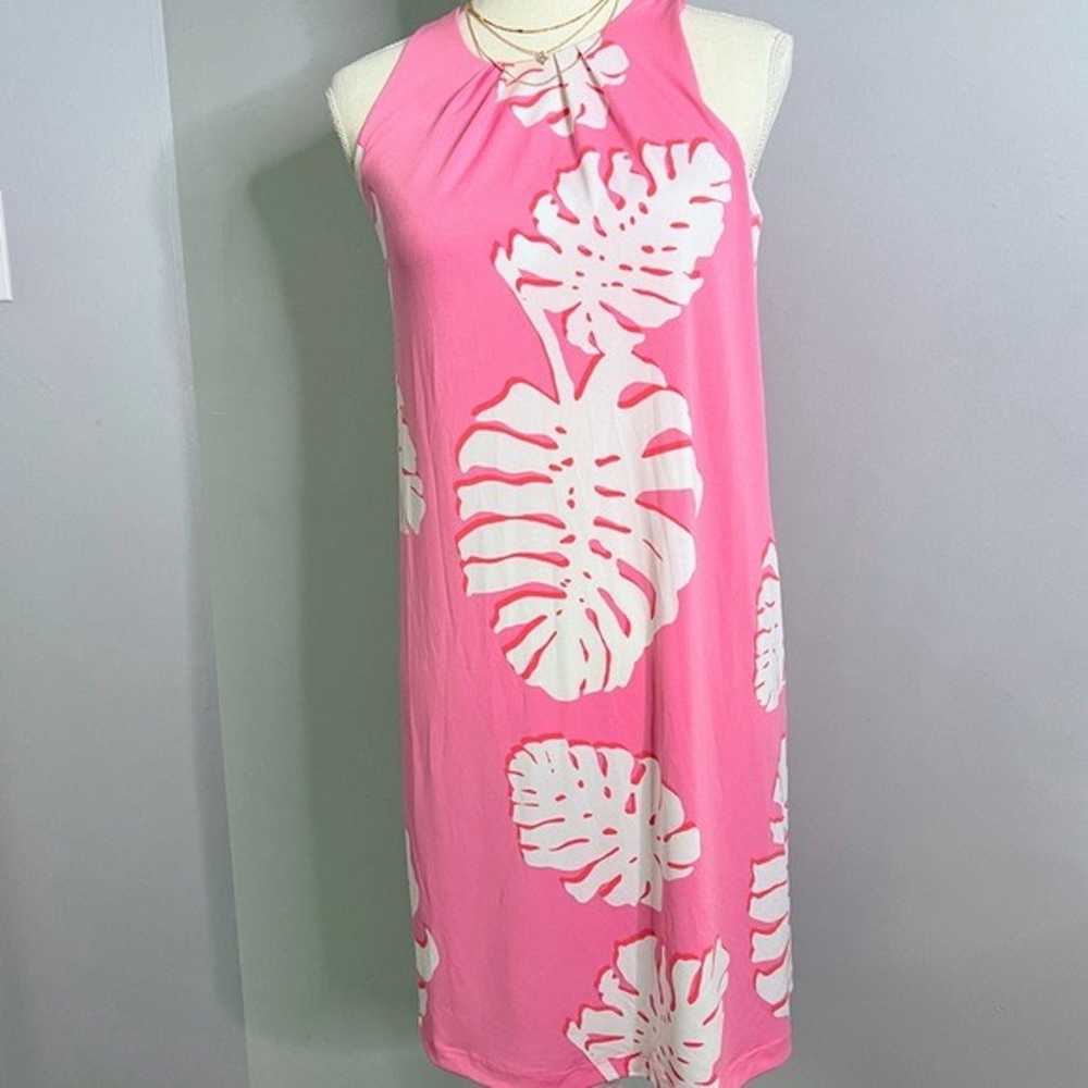 Tori Richard Pink Leafy Dress Size Small - image 2