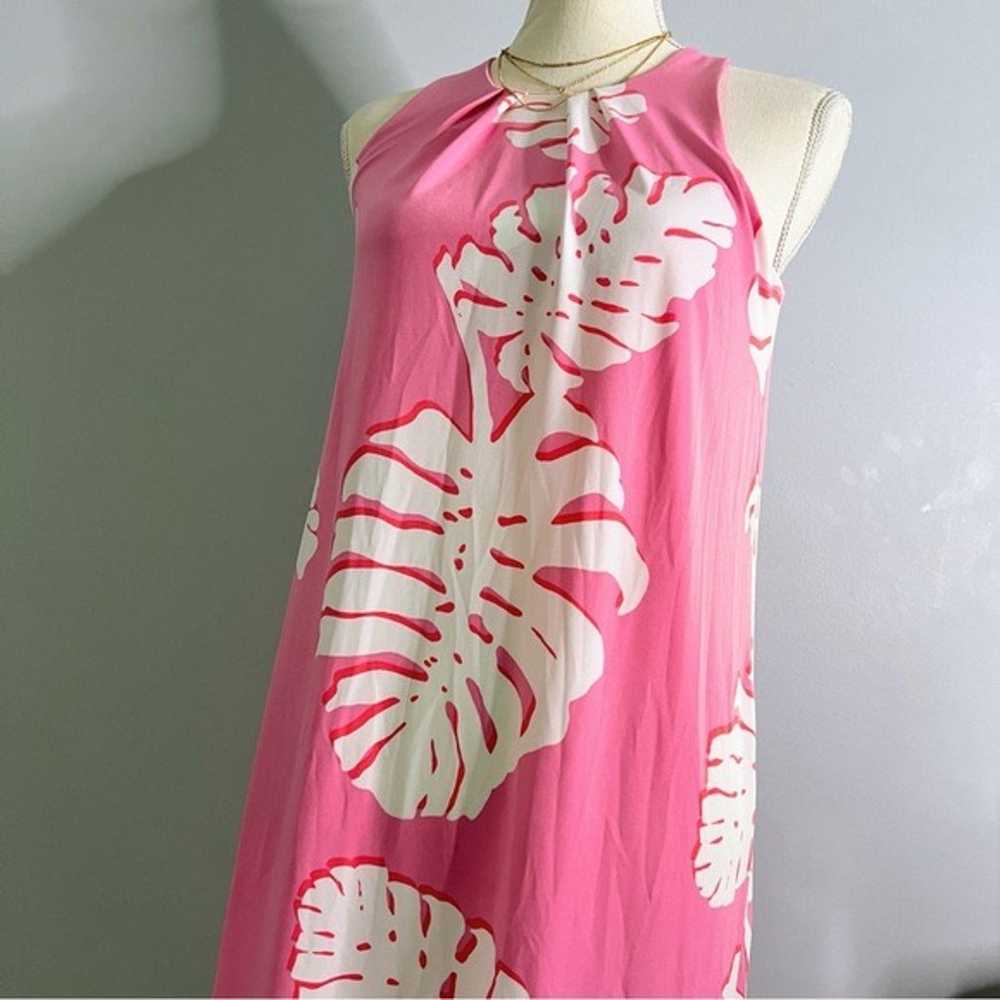 Tori Richard Pink Leafy Dress Size Small - image 4