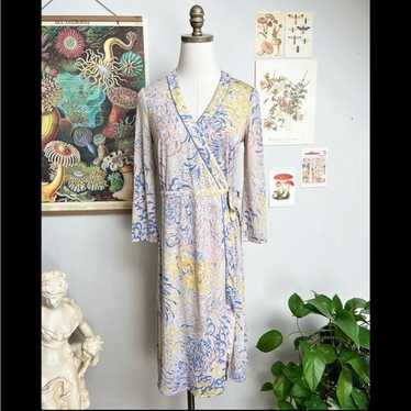 BCBGMAXAZRIA Pastel Spring Wrap Midi Dress size Sm