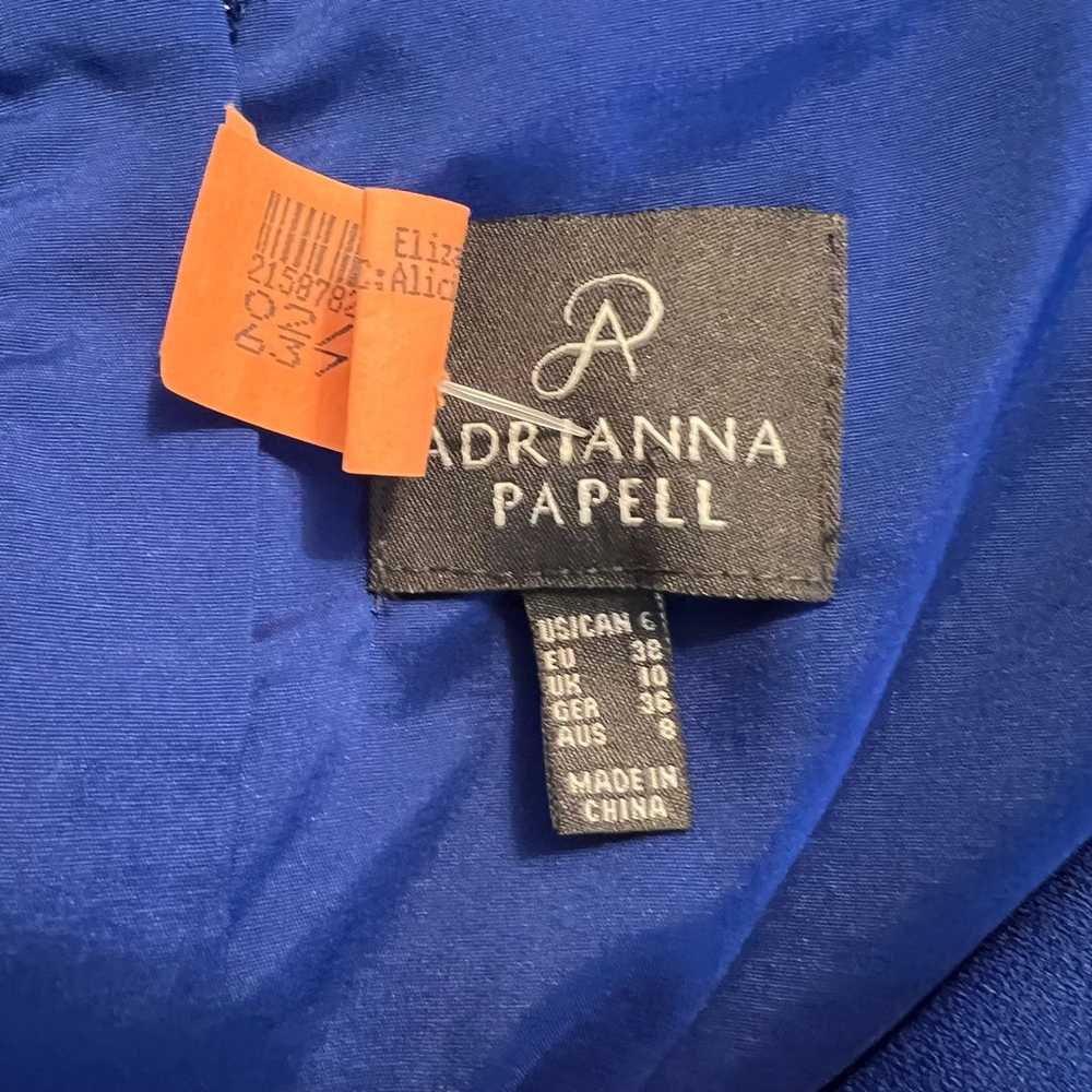 Adrianna Papell Royal Blue Drape Cowl Neck Dress 6 - image 11