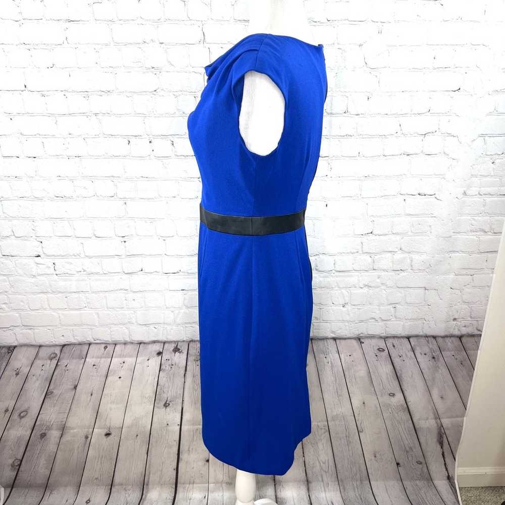Adrianna Papell Royal Blue Drape Cowl Neck Dress 6 - image 5
