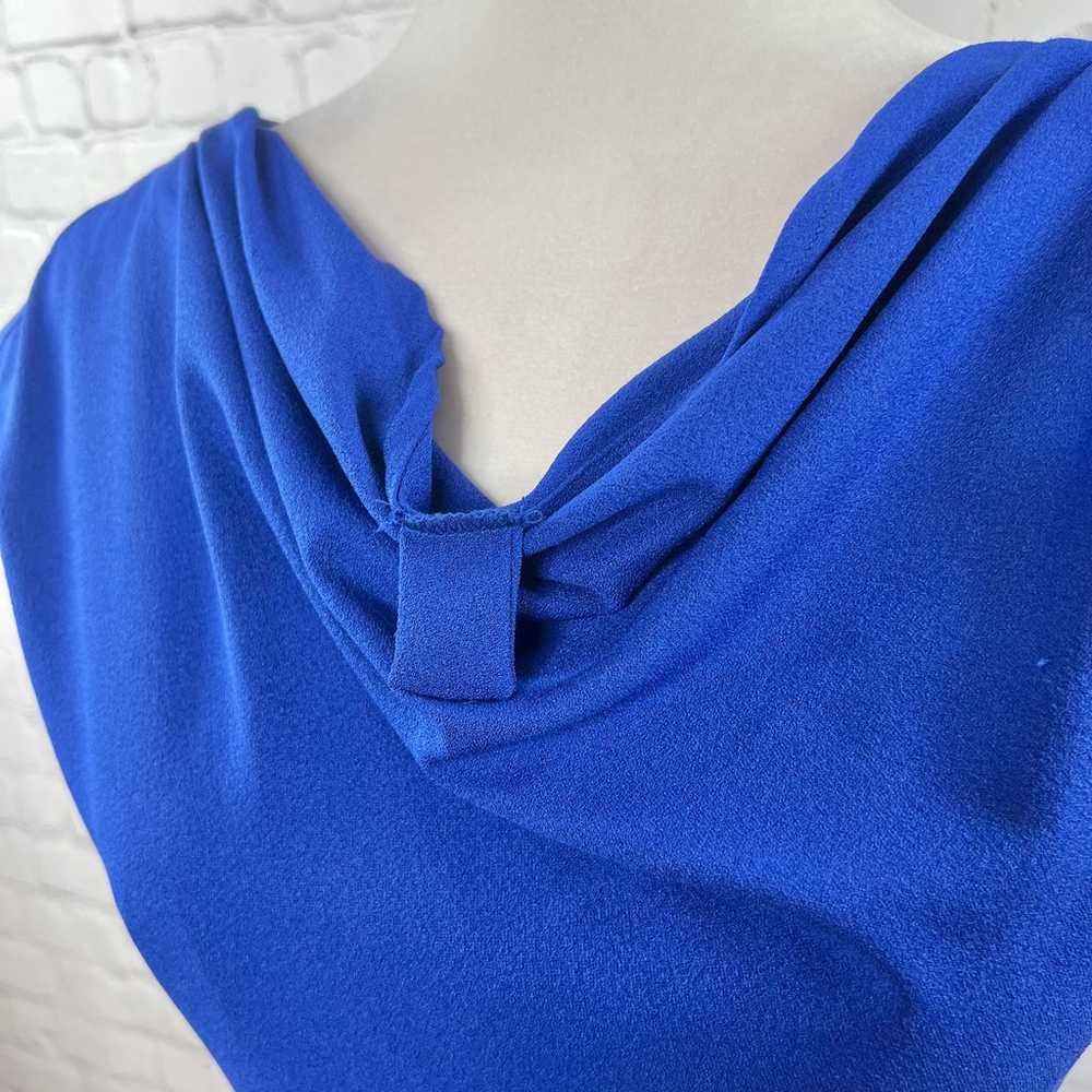 Adrianna Papell Royal Blue Drape Cowl Neck Dress 6 - image 9