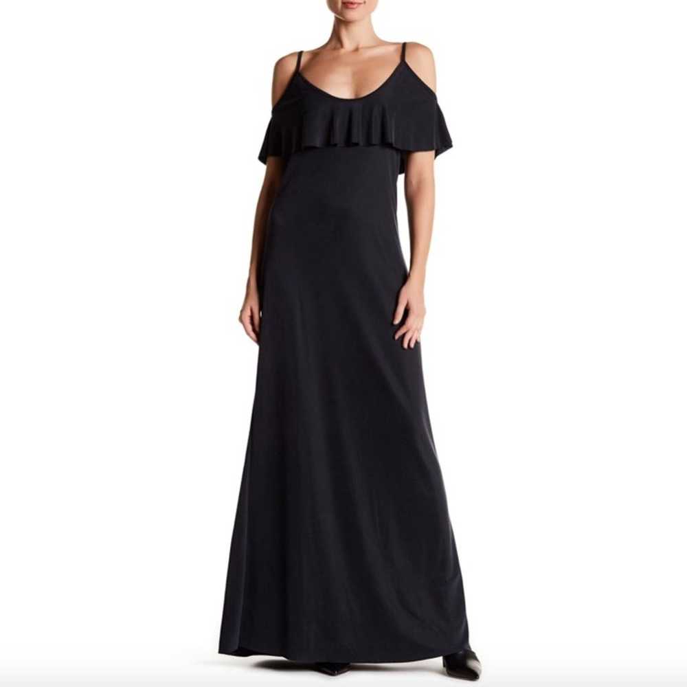 New Three Dots Cold Shoulder Ruffle Maxi Dress - image 1