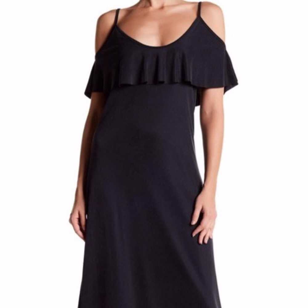 New Three Dots Cold Shoulder Ruffle Maxi Dress - image 4