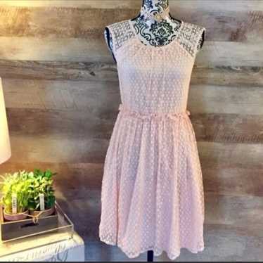 Anthropologie Peach Lace Dress