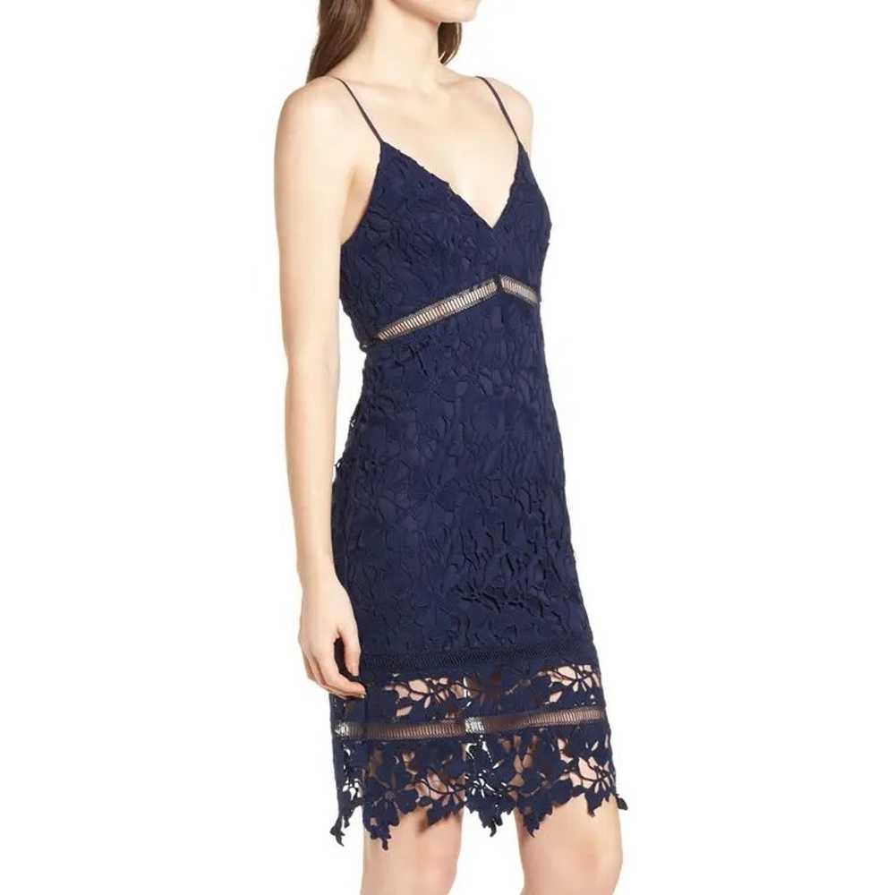 ASTR Lace Bodycon Dress, Navy, Small - image 1