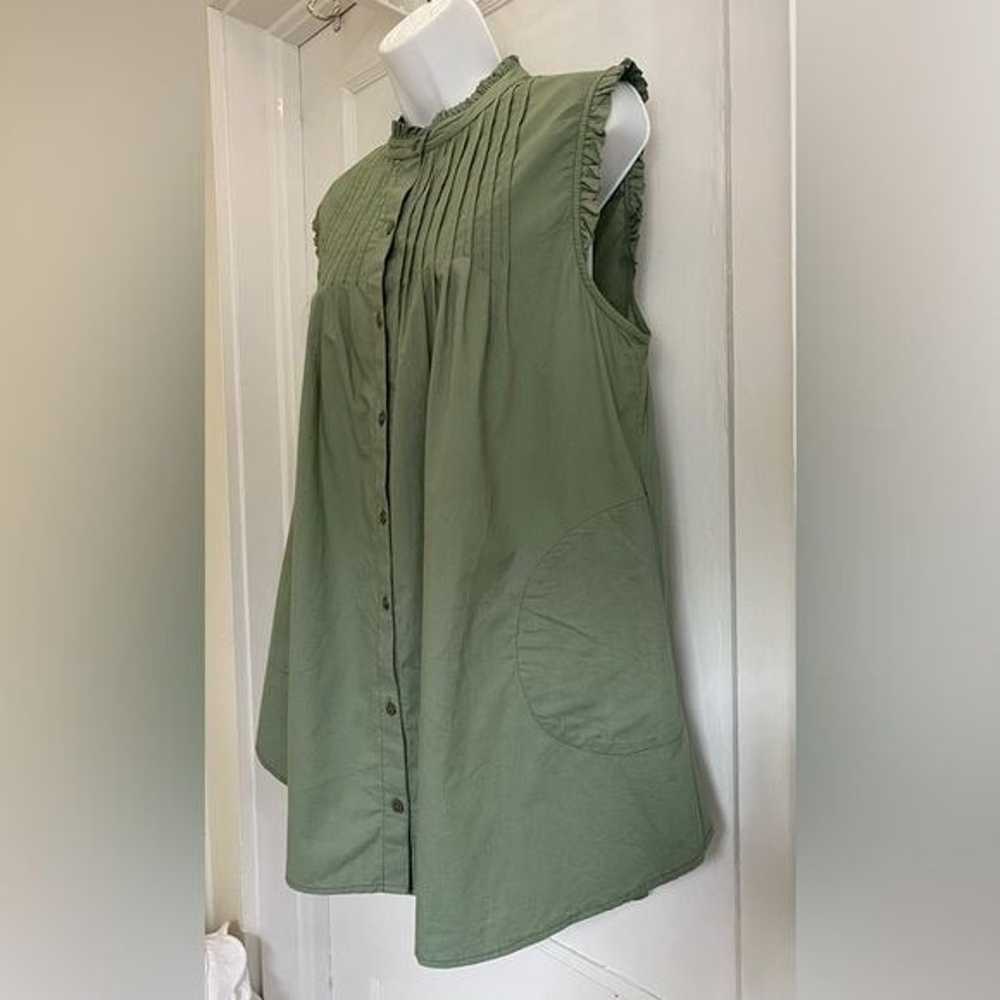 Free People Green Pin Tuck Babydoll Dress! Small.… - image 7