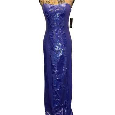 Astonishing Shine Purple Sequin Strapless Mermaid Maxi Dress