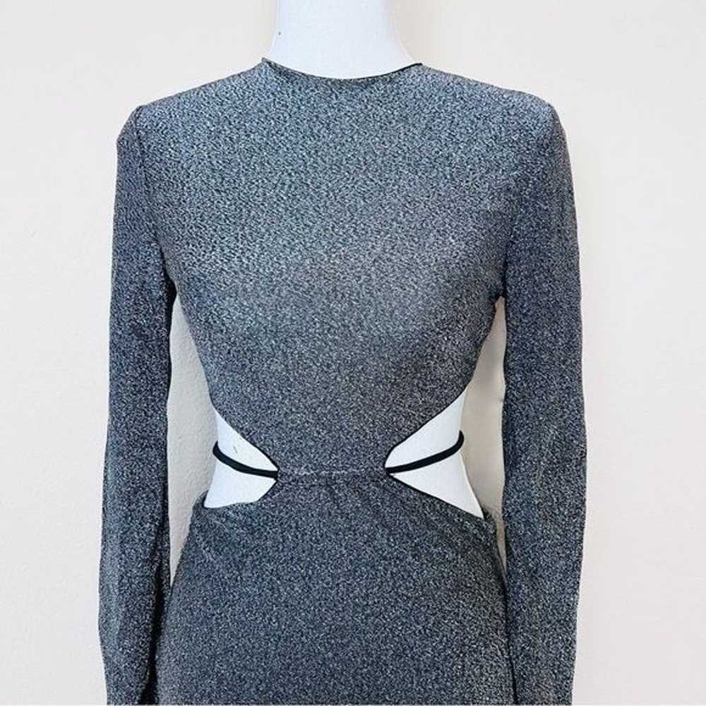 Grey Silver Shimmer & Black Long Sleeve Strappy C… - image 5