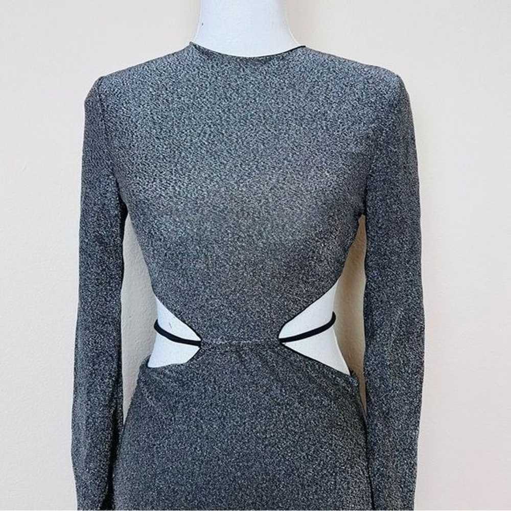 Grey Silver Shimmer & Black Long Sleeve Strappy C… - image 6