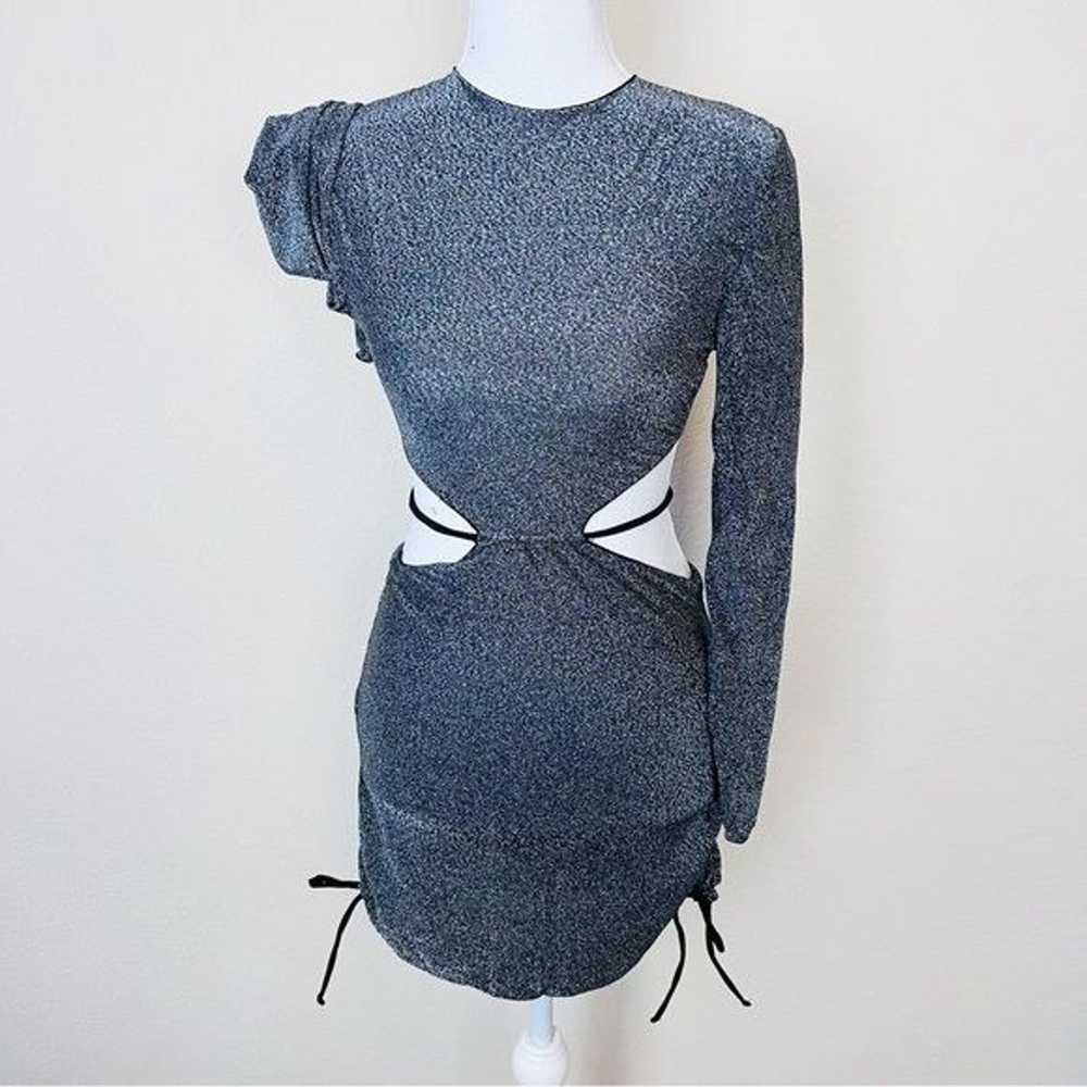 Grey Silver Shimmer & Black Long Sleeve Strappy C… - image 7