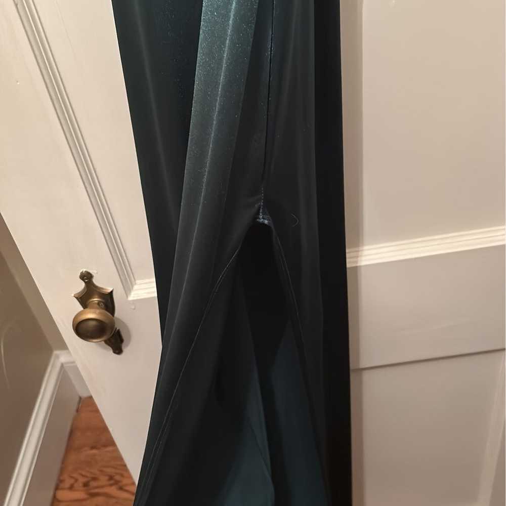 Satin green bodycon formal dress, was worn once a… - image 4