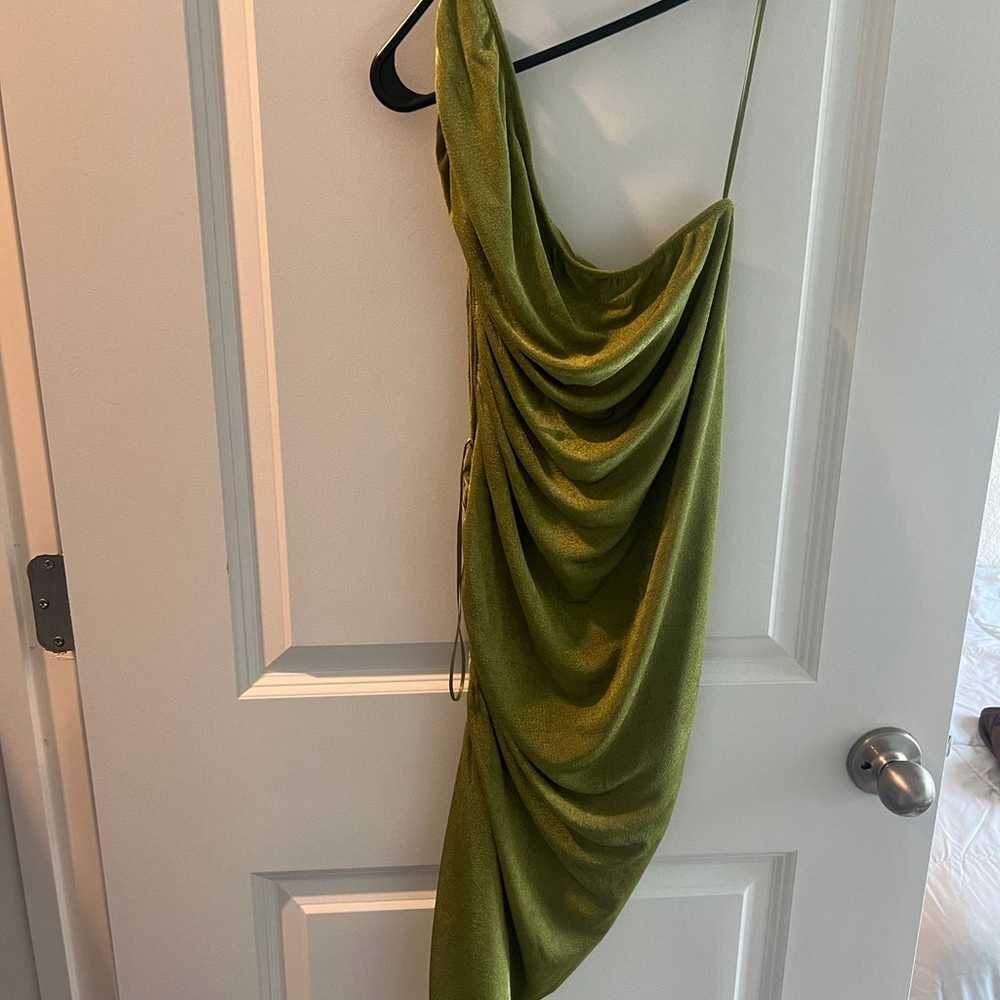 Green one shoulder maxi dress - image 3