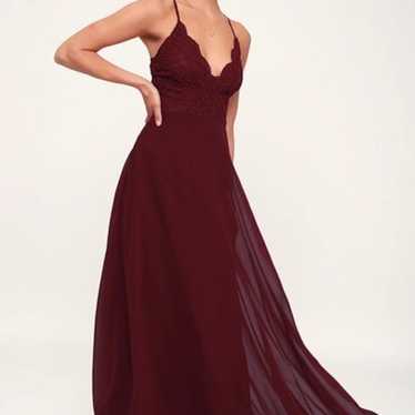 Madalyn Burgundy Lace Maxi Dress