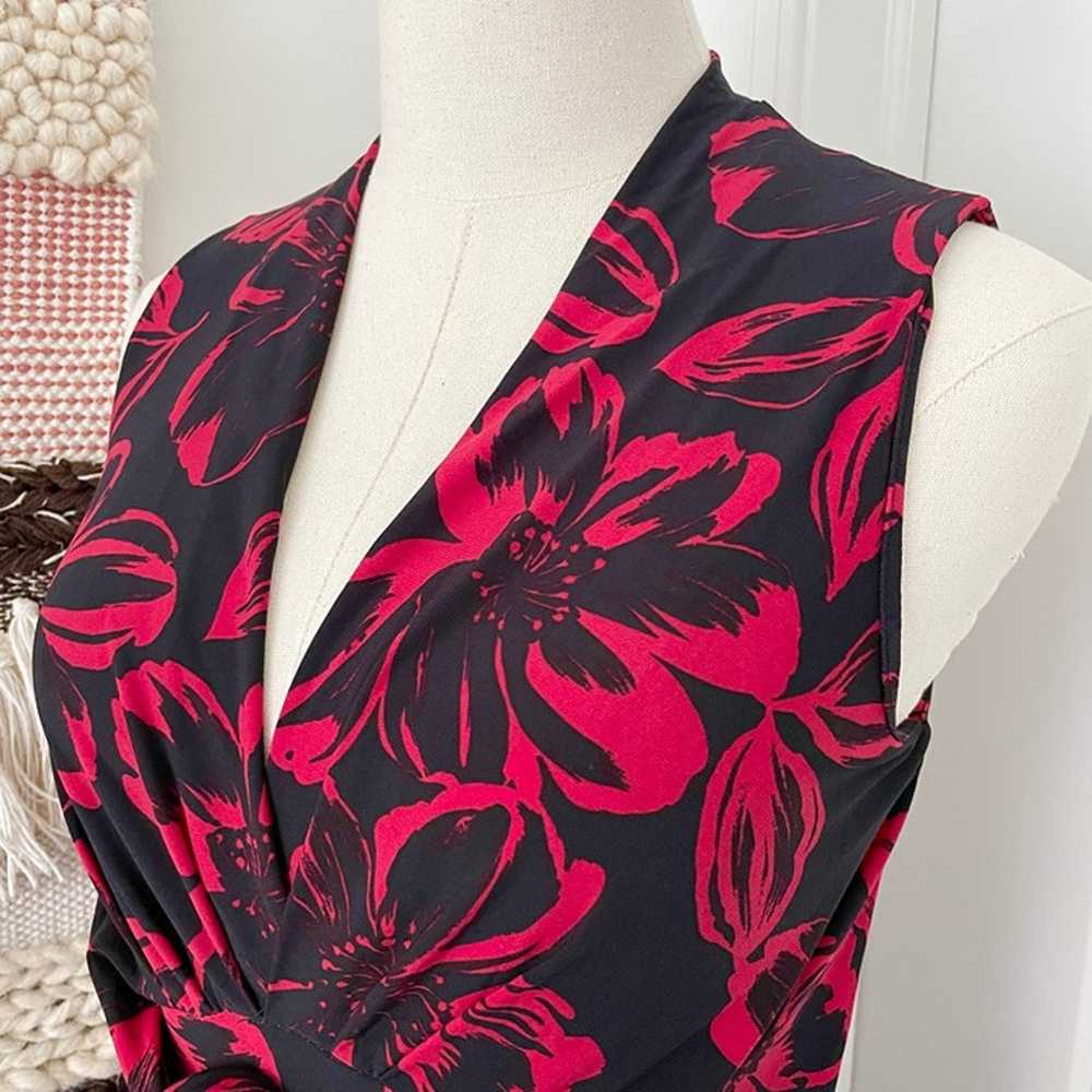 Norma Kamali Tie Front Floral Print Sleeveless Fa… - image 3