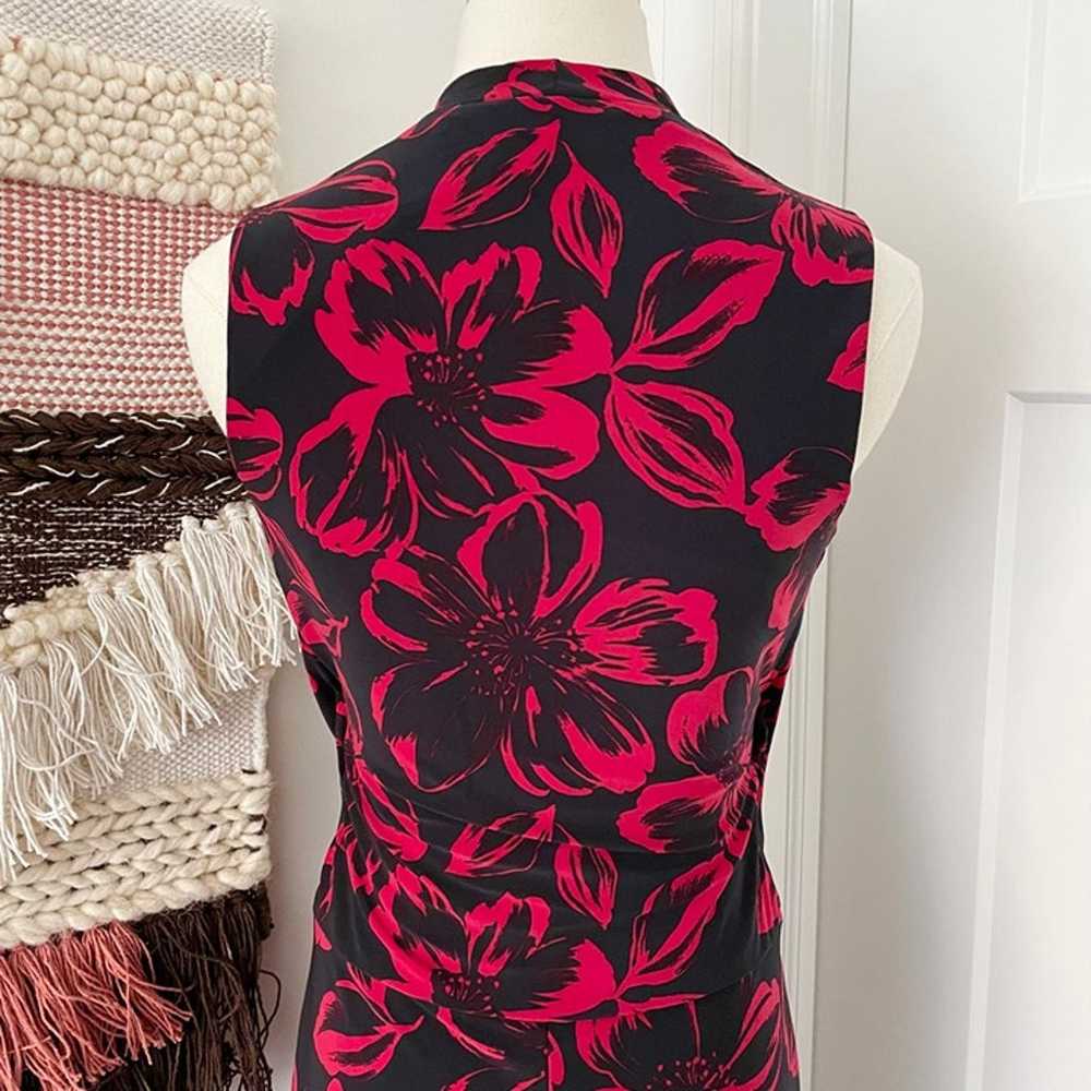 Norma Kamali Tie Front Floral Print Sleeveless Fa… - image 8