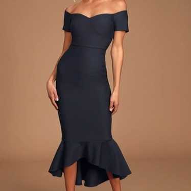 How Much I Care Midnight Blue Off-the-Shoulder Mi… - image 1