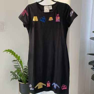 RARE NWOT Michael Simon Little Black Embroidered D