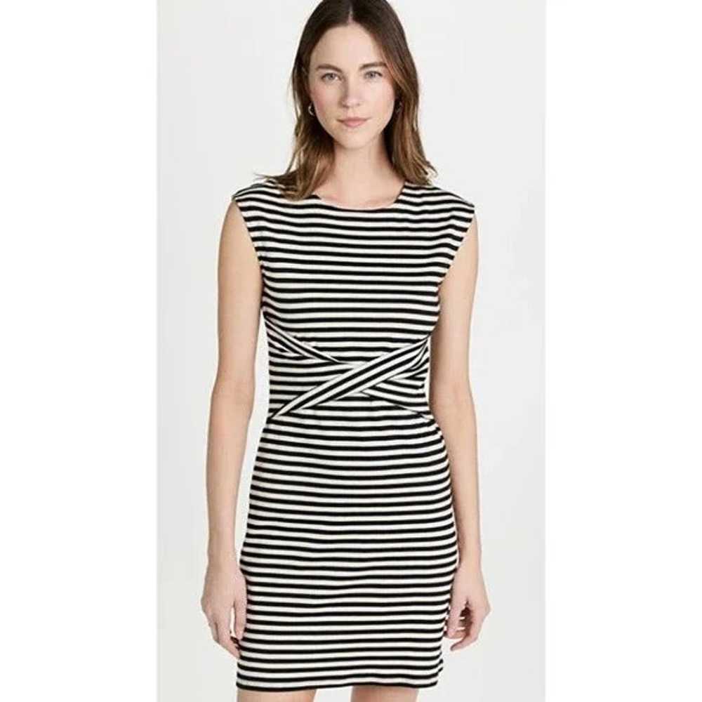 Theory Dress Small  Stripe  Sleeveless Twist-Fron… - image 2