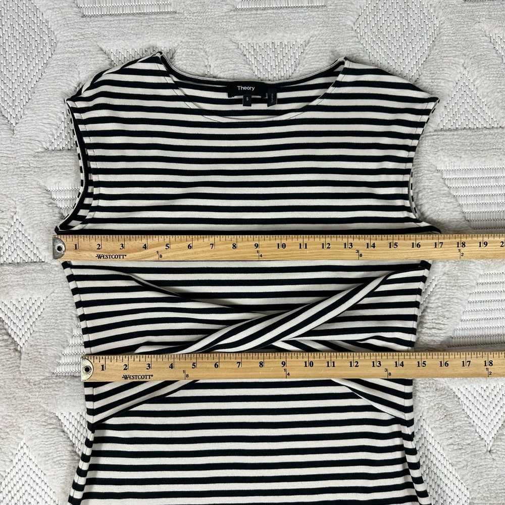 Theory Dress Small  Stripe  Sleeveless Twist-Fron… - image 9