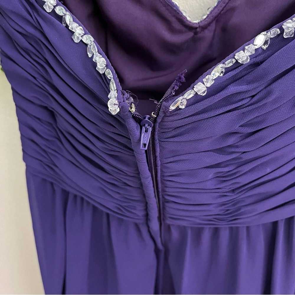 Mori Lee Purple Strapless Cocktail Maxi Prom Dress - image 7