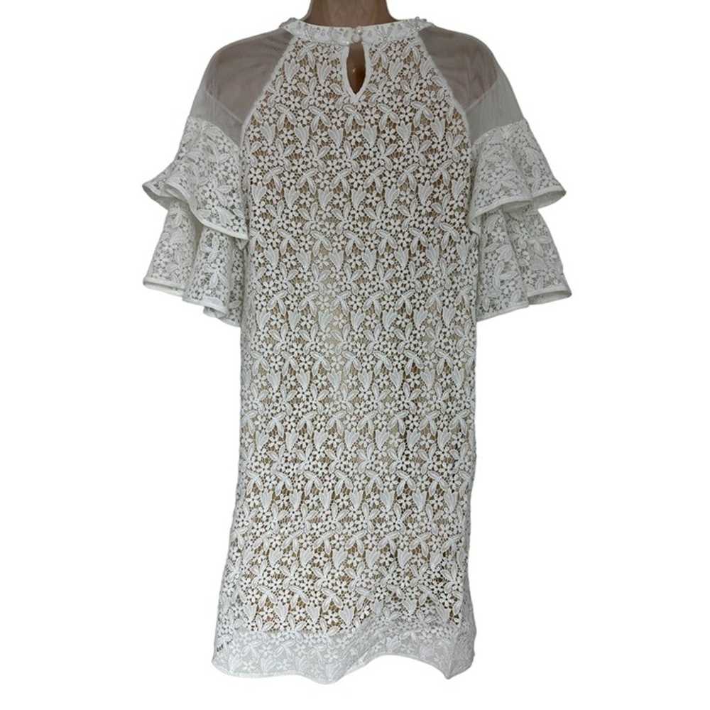 Size Small WHITE LACE EMBELLISHED SHIFT DRESS Wed… - image 3