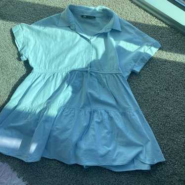 Zara baby blue baby dolls dress