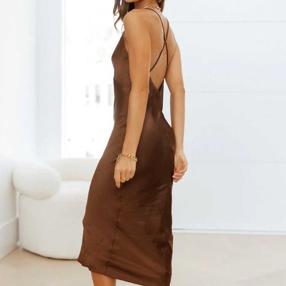 Brown Hello Molly Midi Dress (S) - image 4