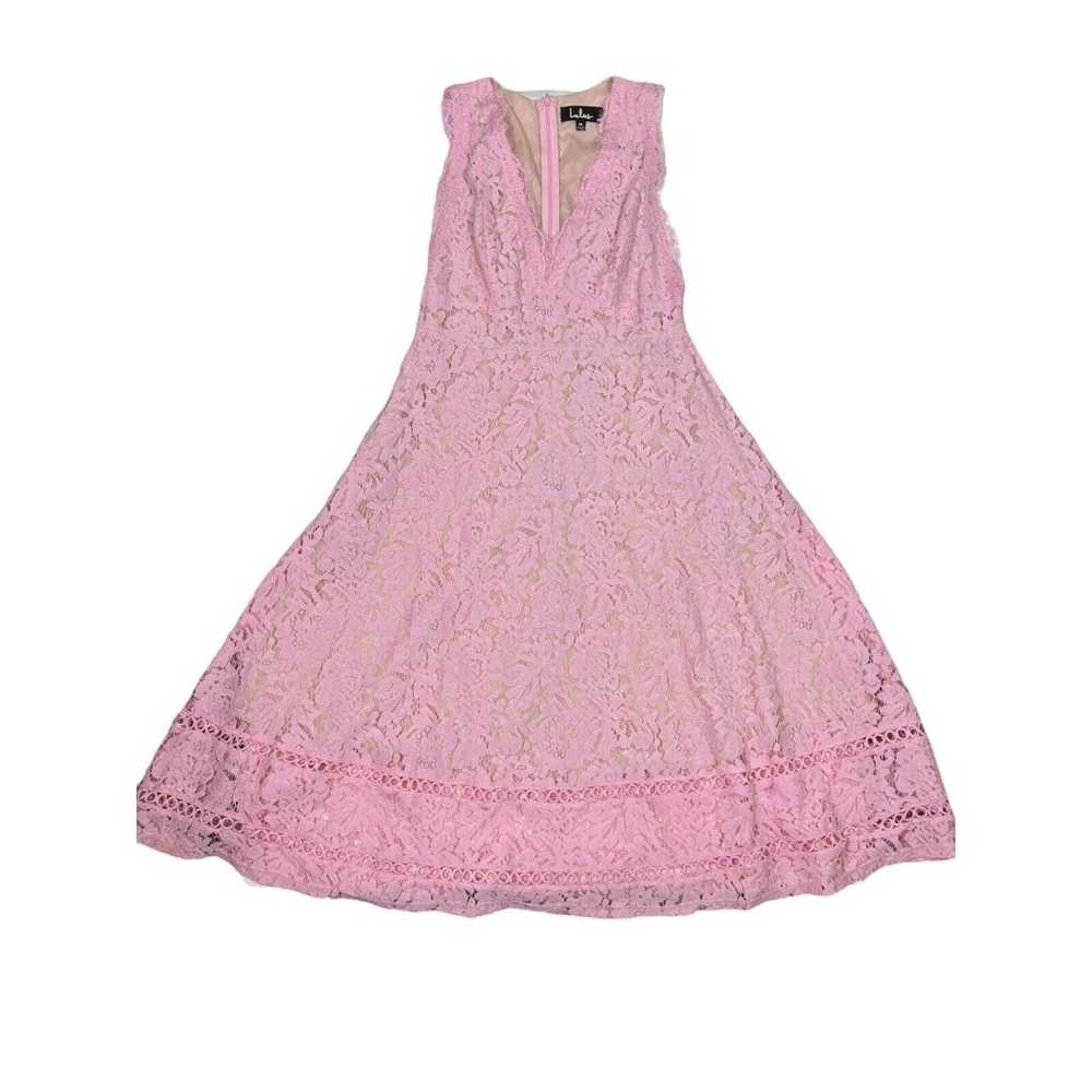 Lulu’s Kiss Kiss Pink Lace Sleeveless Midi Dress … - image 6